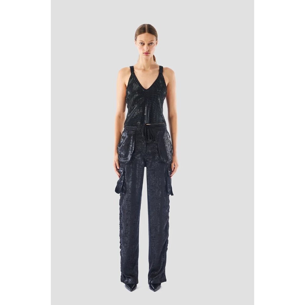 Le Superbe Pacha Nights Sequin Cami Onyx Womens Size XS